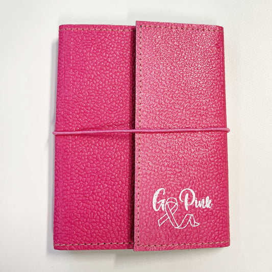 Go Pink notebook with elastic closure